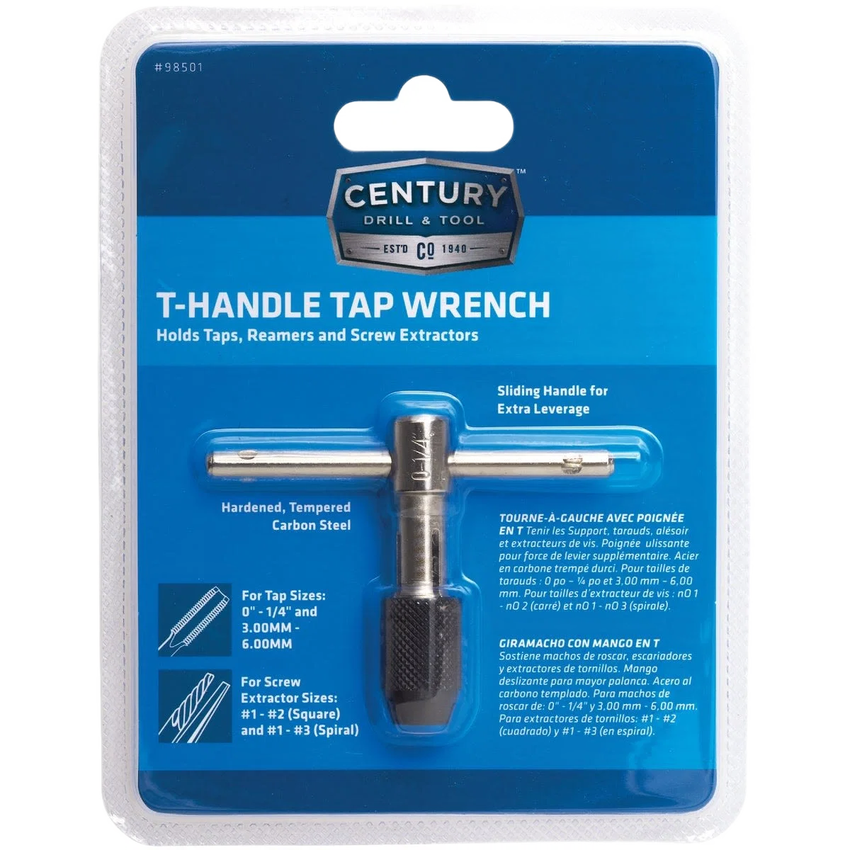 Enhanced Century 0-1 4 in. T-Handle Tap Wrench Convenient