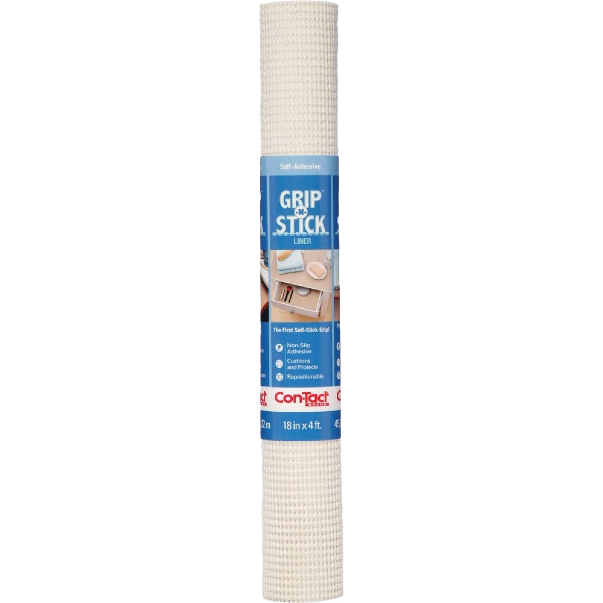 Classic Con-Tact White Grip-N-Stick Self-Adhesive Shelf Liner 4 ft. Sophisticated