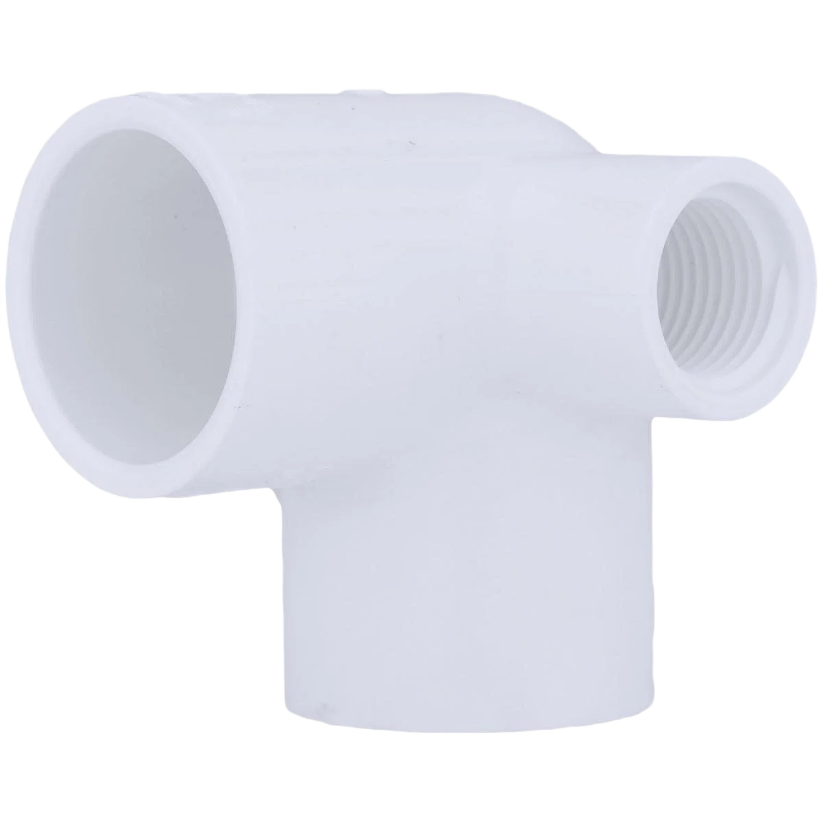 Elite Charlotte Pipe Female Schedule 40 PVC 90 Deg. Elbow with Side Inlet 1 In. 1 In. Slip x 1 2 In. Convenient