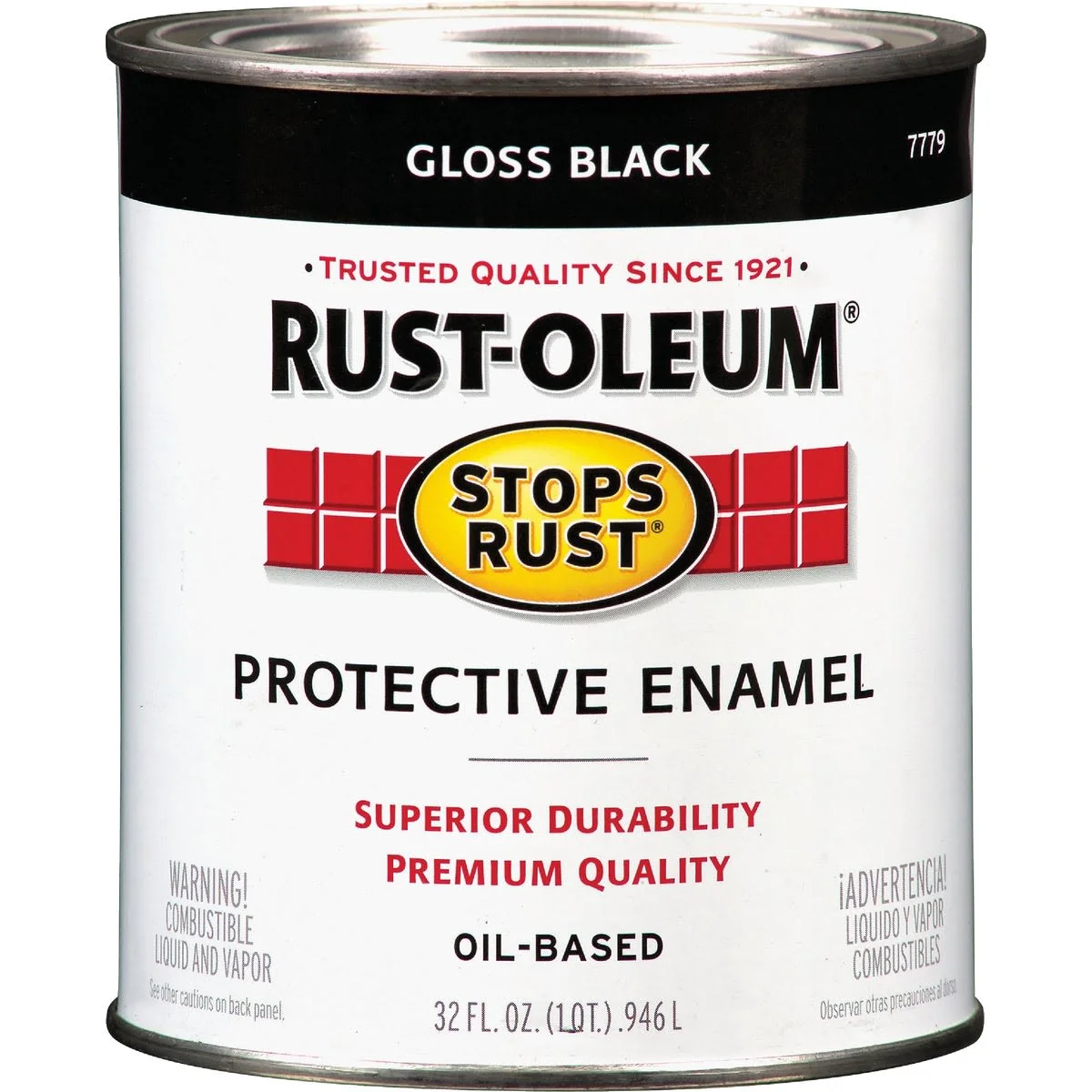 Premium Rust-Oleum Stops Rust Gloss Black Protective Enamel Brush-On Paint 1 Quart Verified