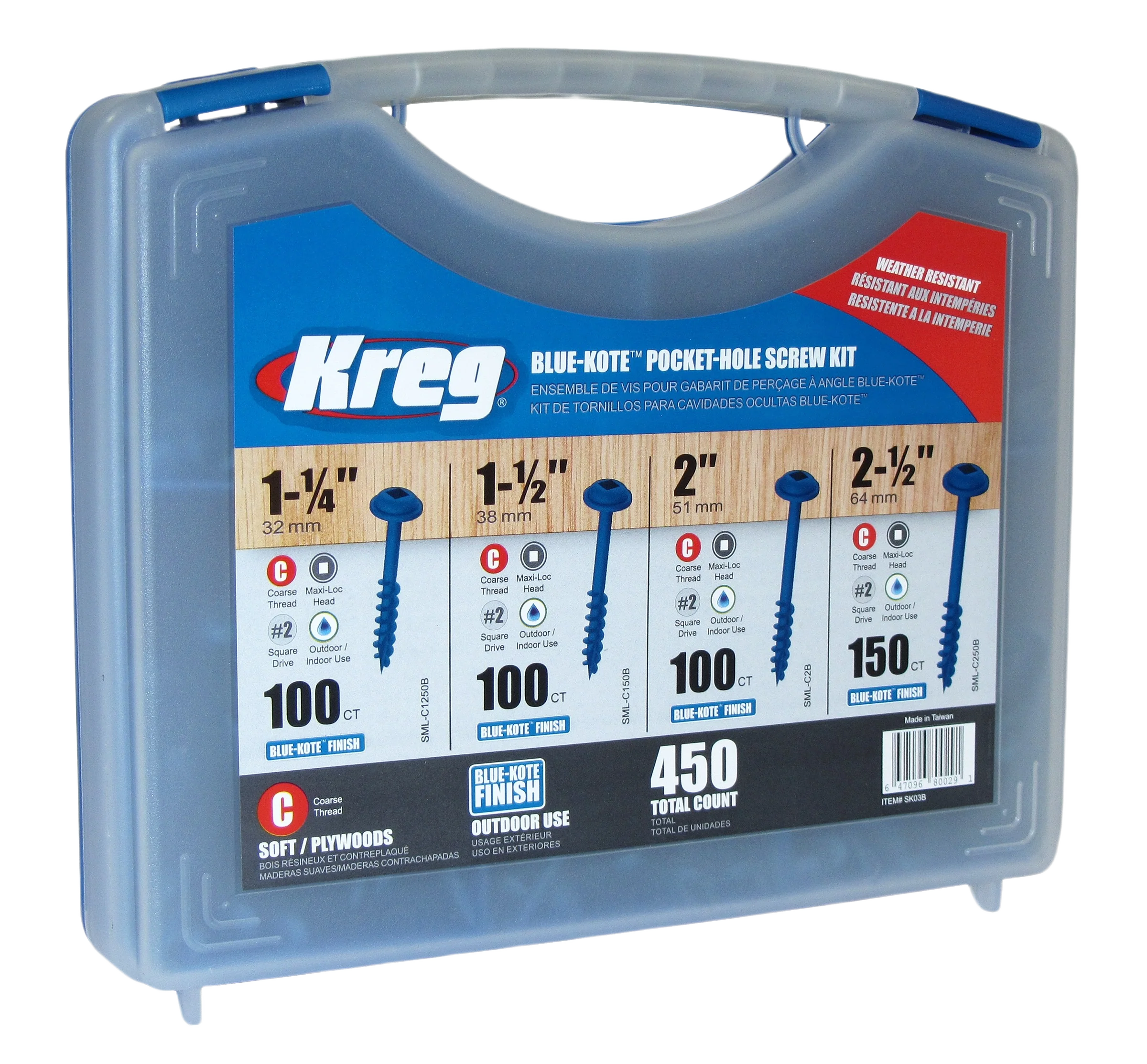 Carefully Designed Kreg Pocket-Hole Screw Kit Blue Certified