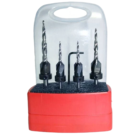 Enhanced Whiteside 4 Pc. Tapered Drill Bit Countersink Set Selected