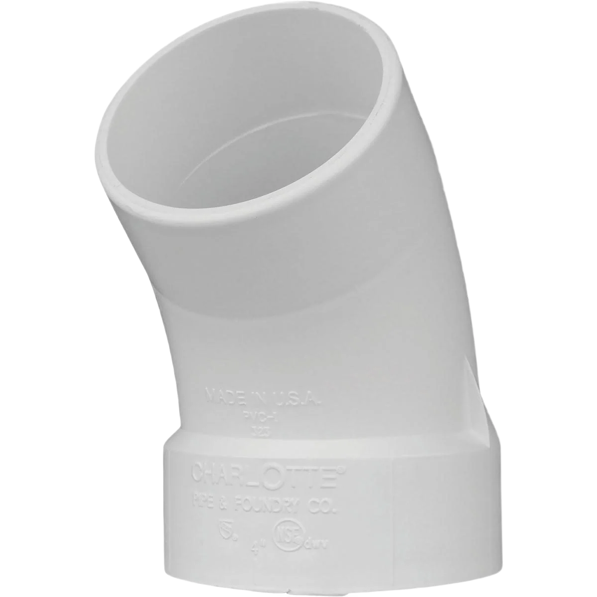 Functional Charlotte Pipe 4 In. 45 Deg. DWV Street PVC Elbow Traditional