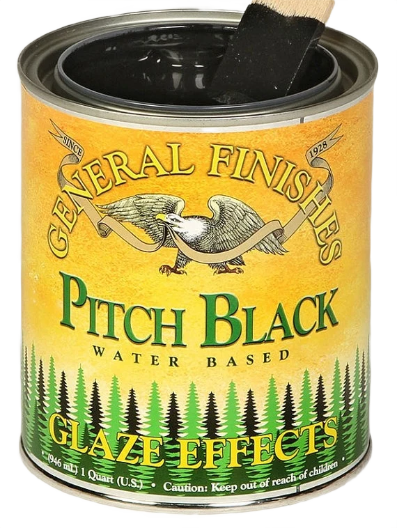 Fashionable General Finishes Pitch Black Water Based Glaze Effects Quart Professional