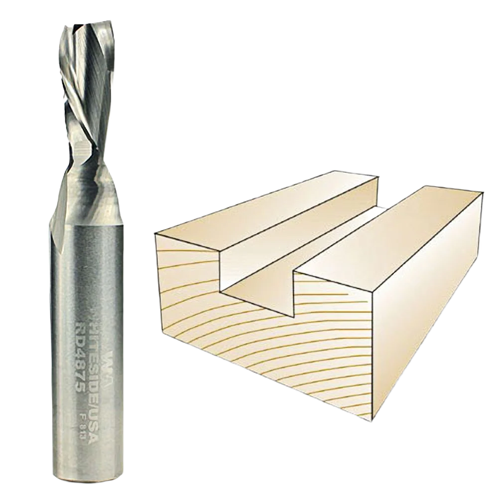 Modern Whiteside Spiral Downcut Bit 1 2 in. SH x 3 8 in. CD x 3 4 in. CL Lightweight