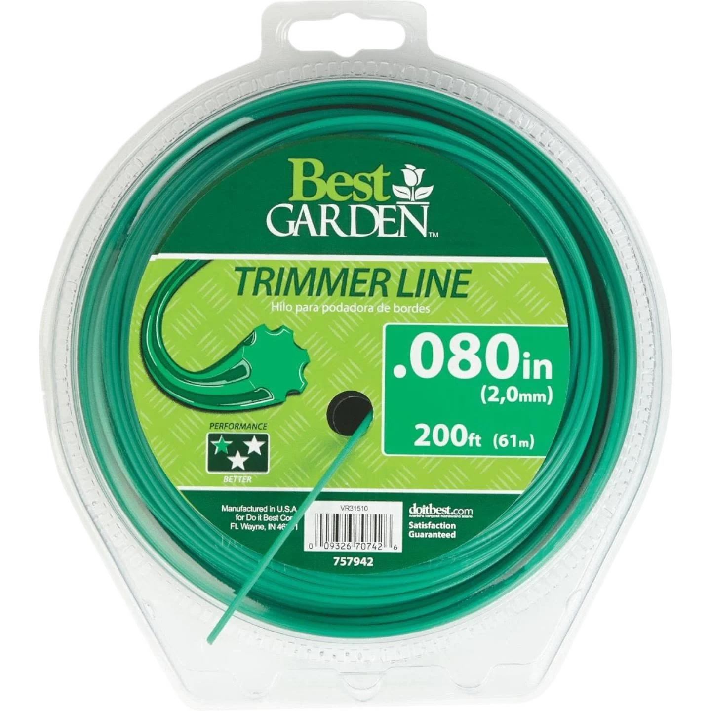 Contemporary Garden 7 Point Green Trimmer Line 0.080 in. x 200 ft. Modern