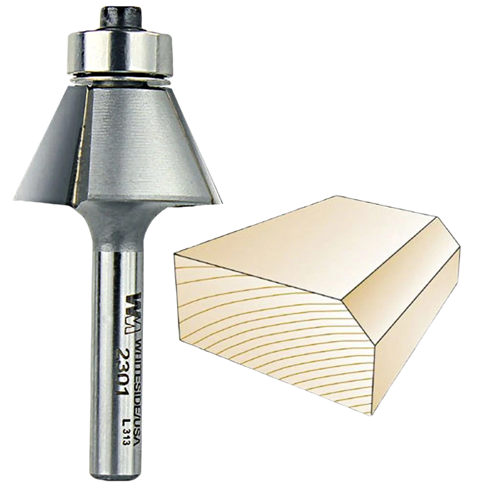 Environmentally Friendly Whiteside 25 deg. Edge Bevel Bit 1 4 in. SH x 9 16 in. CL x 1 2 in. CH Convenient