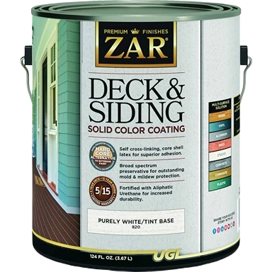 Fast Zar Deck Siding Coating Purely White Tint Base 1 Gallon Fine