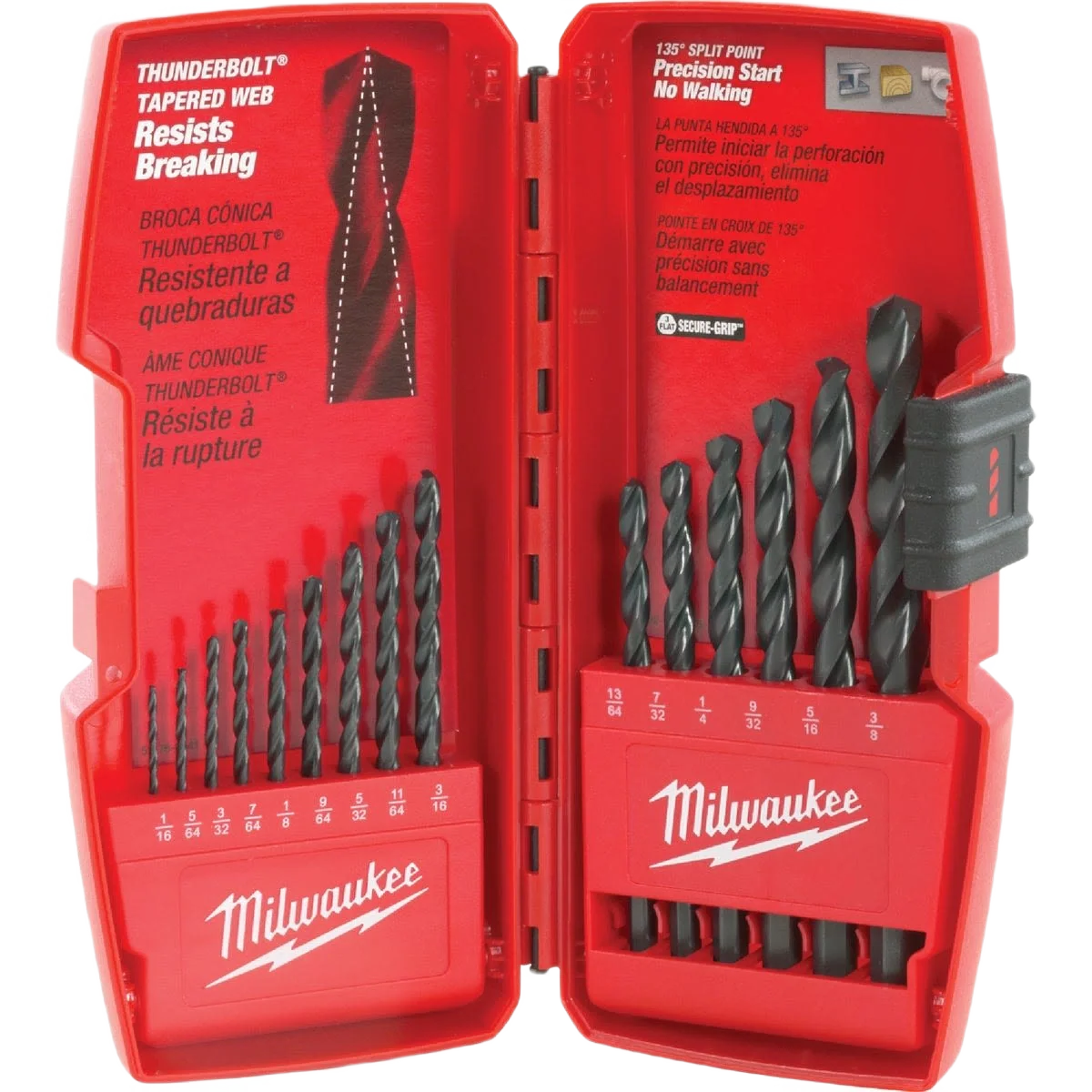 Contemporary Milwaukee THUNDERBOLT® 15-PC Black Oxide Drill Bits Safe