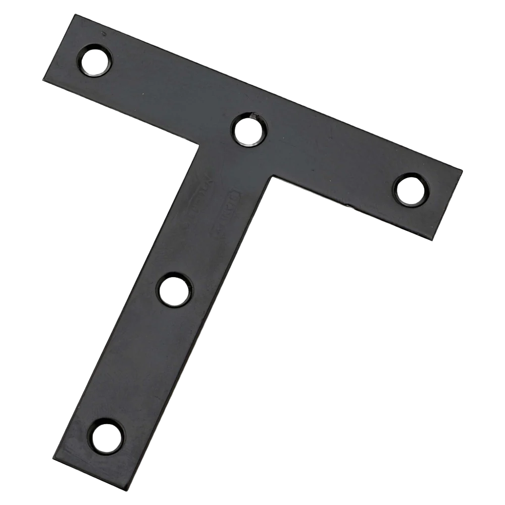 Consistent National Hardware 4 x 4 Black T-Plate Contemporary