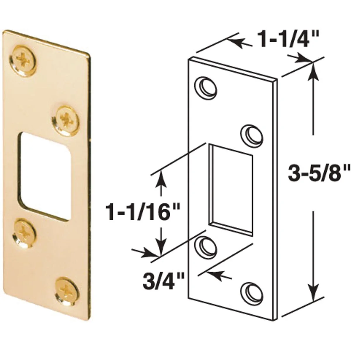 Fast Prime-Line Defender Security Deadbolt 1-1 4 In. x 3-5 8 In. Security Strike Environmentally Friendly