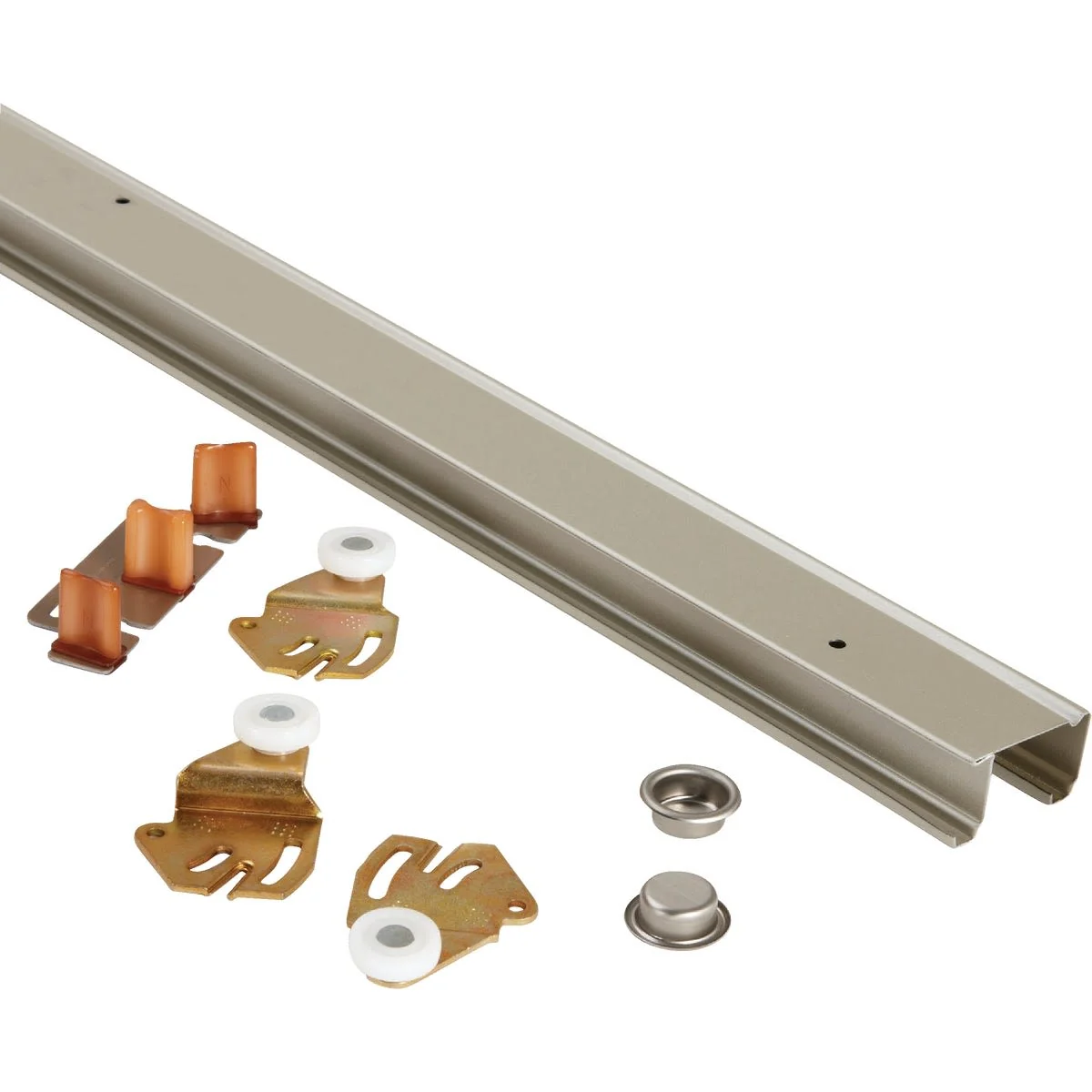 First-Class Johnson Hardware Steel 72 In. Bypass Door Hardware Set Contemporary