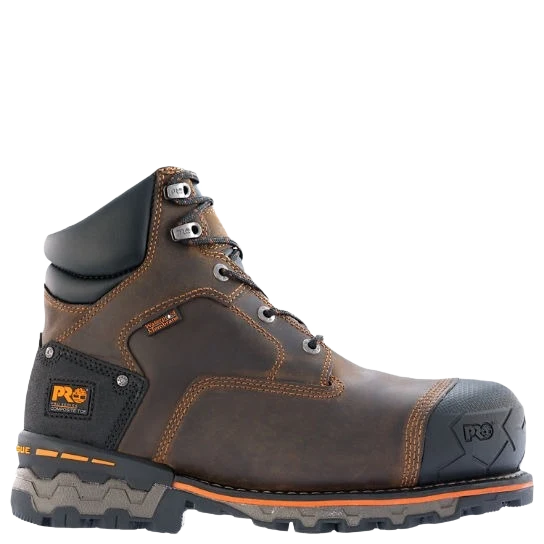 Crafted Timberland Men’s Boondock Brown Oiled Distressed Composite Toe Waterproof Boots Size 12W Recyclable