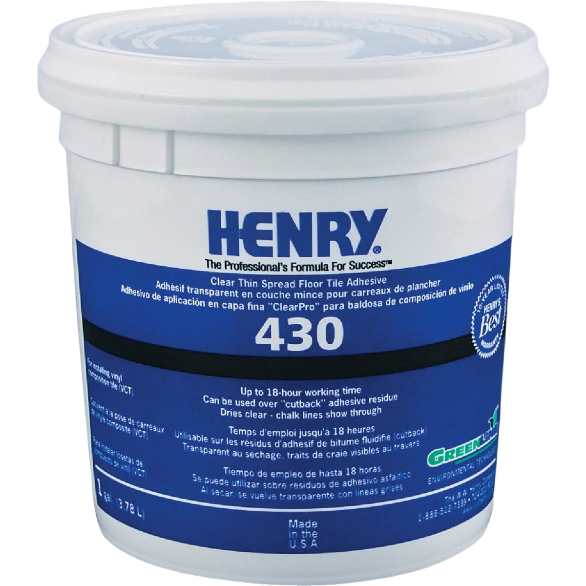 Superior Henry ClearPro Clear VCT Floor Adhesive 1 gal. Easy-to-Use