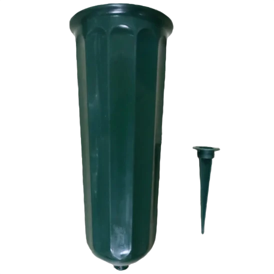 Certified Treemont Floral Green Floral Vase with Stake 9 in. Casual