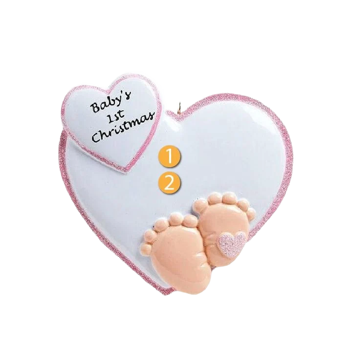 High-Quality Rudolph Me Personalized Baby Feet in Pink Ornament Original