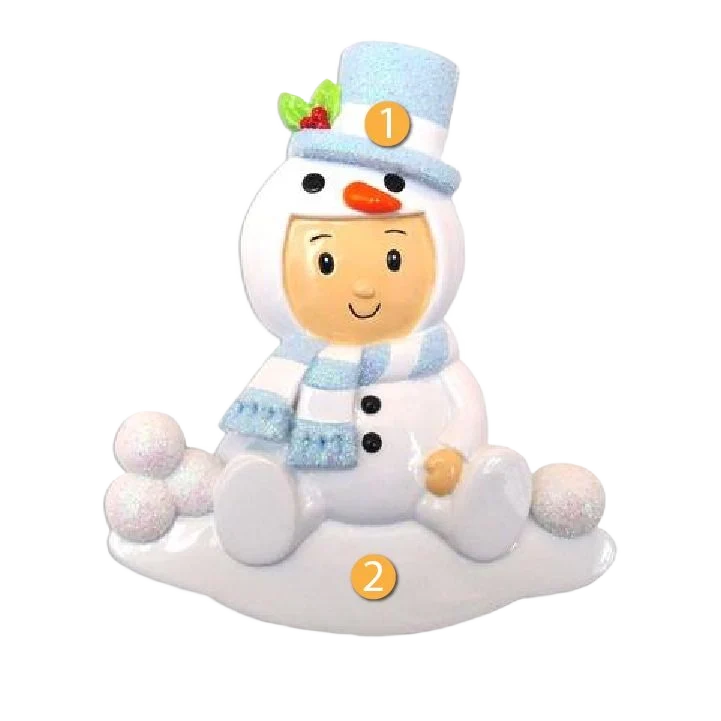Practical PolarX Personalized Snowman Baby Boy Ornament World-Class
