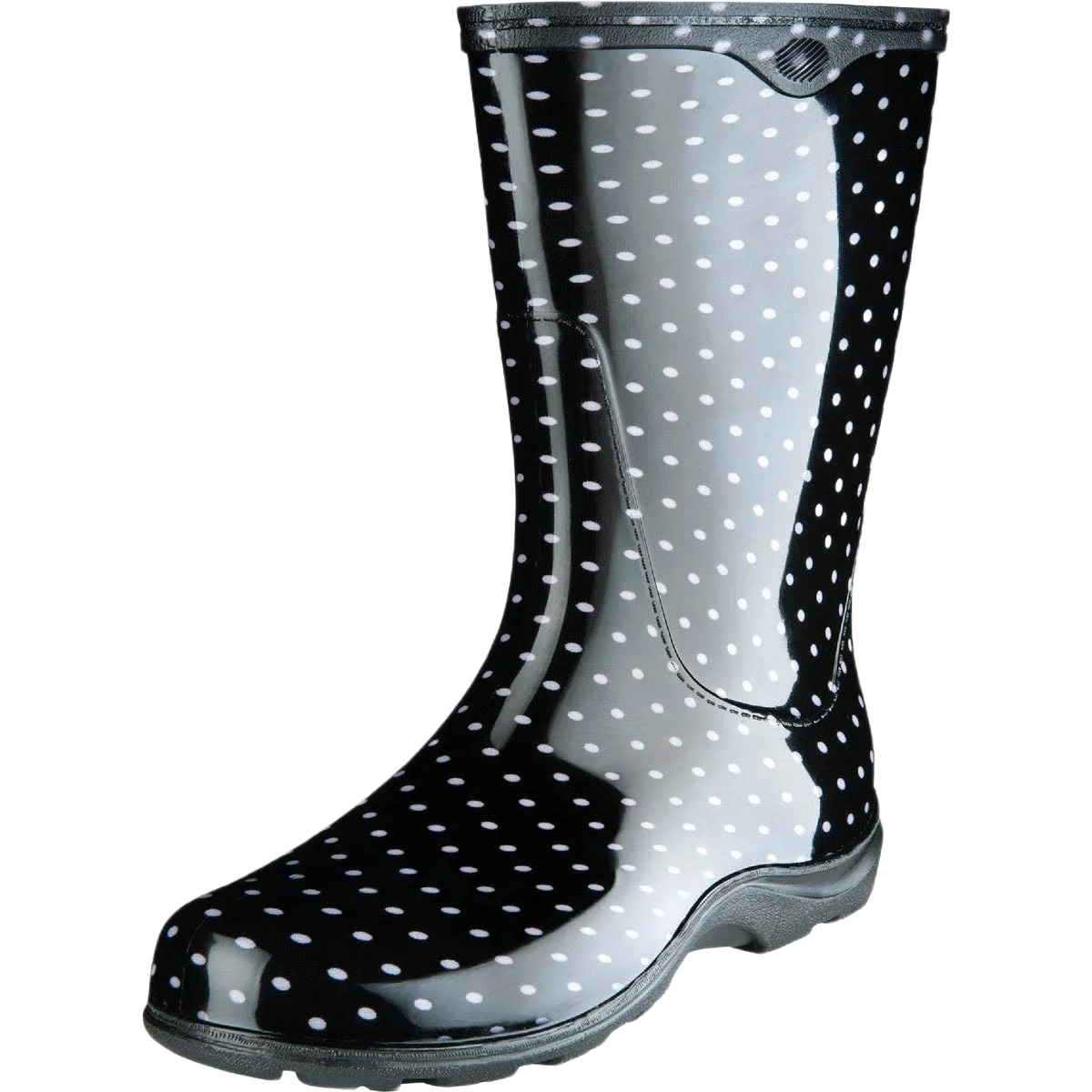 Refined Sloggers Women’s Black White Rubber Polka Dot Boots 8 Smart