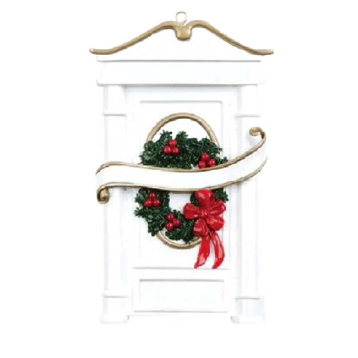 Advanced Rudolph Me Personalized White Door Wreath Ornament High-Performance