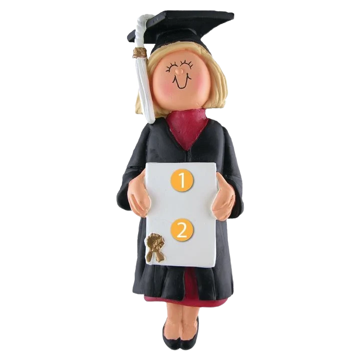 Genuine Ornament Central Personalized Blonde Female Graduate Ornament Sophisticated