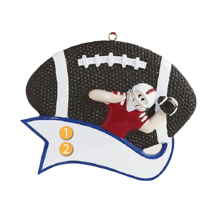 Safe Rudolph Me Personalized Boy Tossing Football Ornament Fashionable