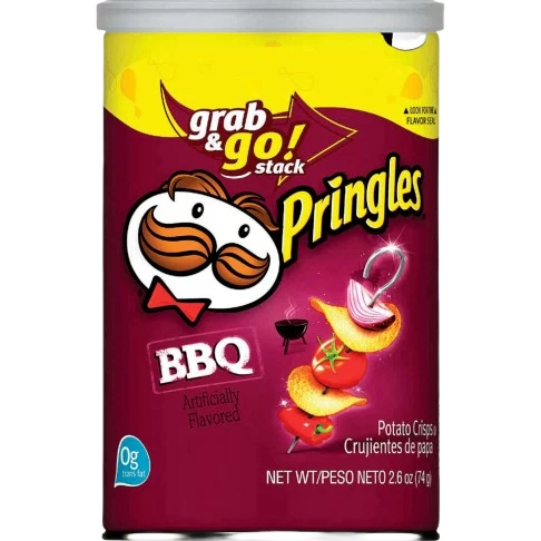 Quality Pringles Barbecue Potato Chips 2.6 oz. Fine Crafted