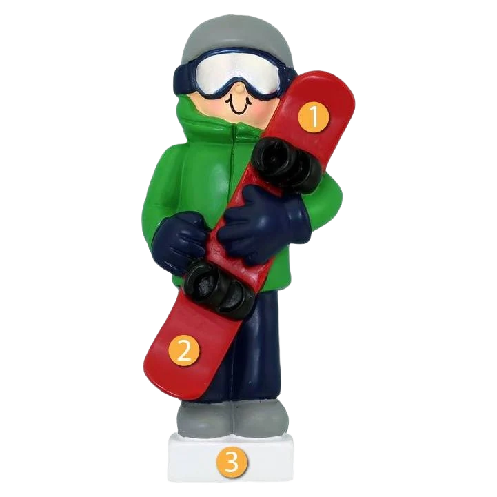 Relaxed Ornament Central Personalized Male Snowboarder Ornament Fashionable