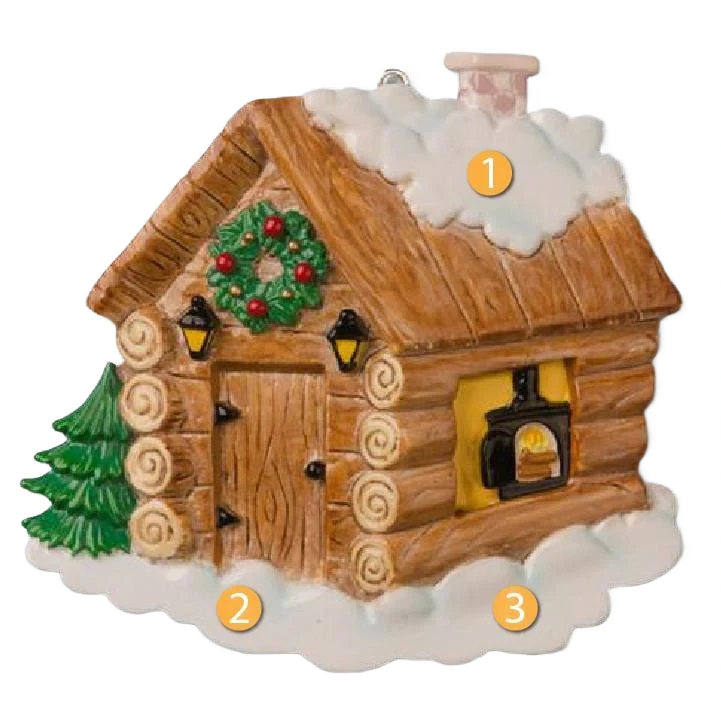 Refined PolarX Personalized Log Cabin Ornament Premium Material
