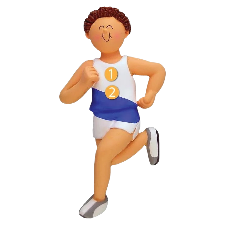 Fashionable Ornament Central Personalized Brunette Male Runner Ornament Traditional