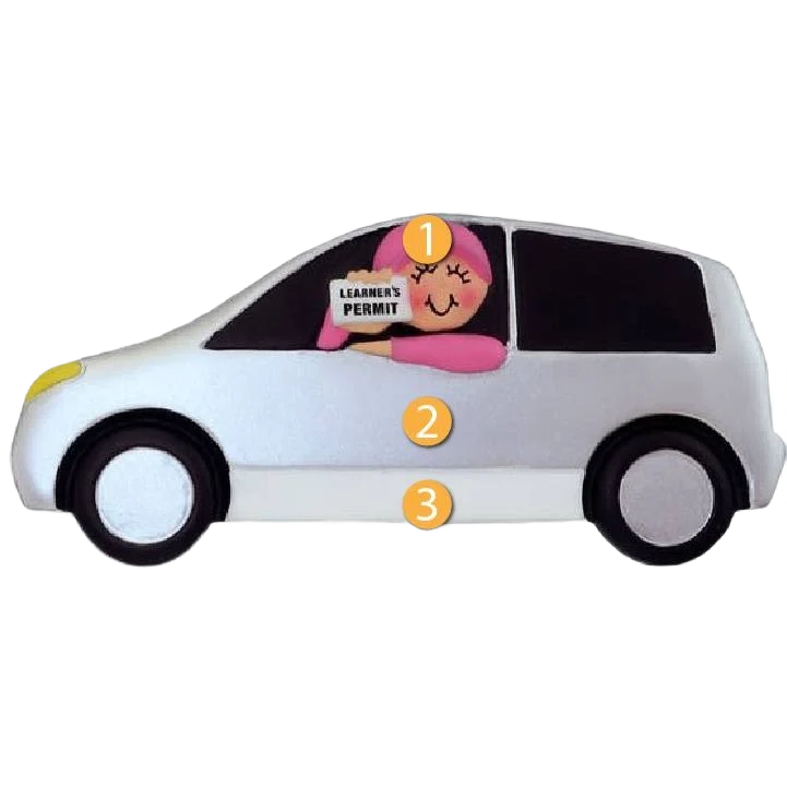 Next-Generation Ornament Central Personalized Female with Learner’s Permit Ornament Premium Material