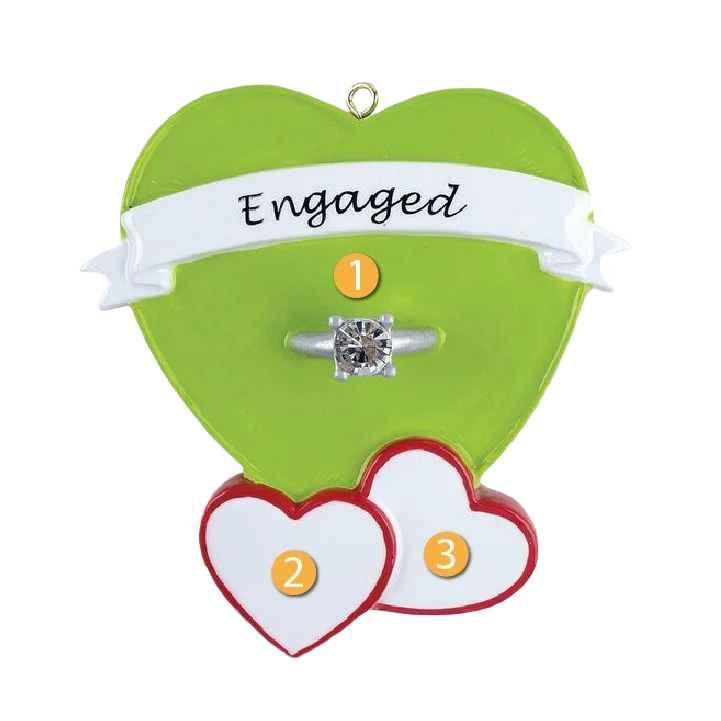 Crafted Rudolph Me Personalized Engagement Ring Heart Box Ornament Premium