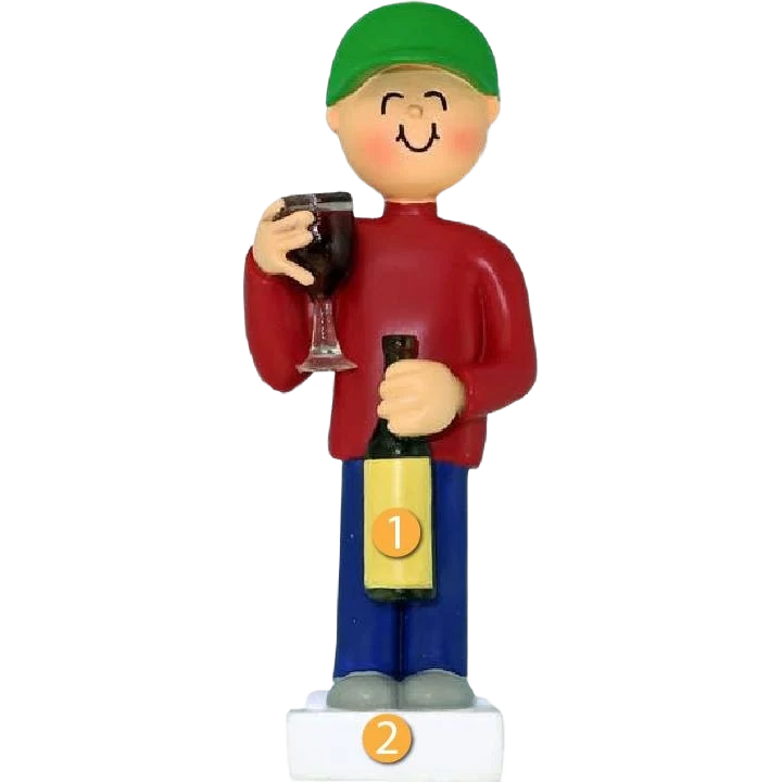 Responsible Ornament Central Personalized Male Wine Lover Ornament Solid