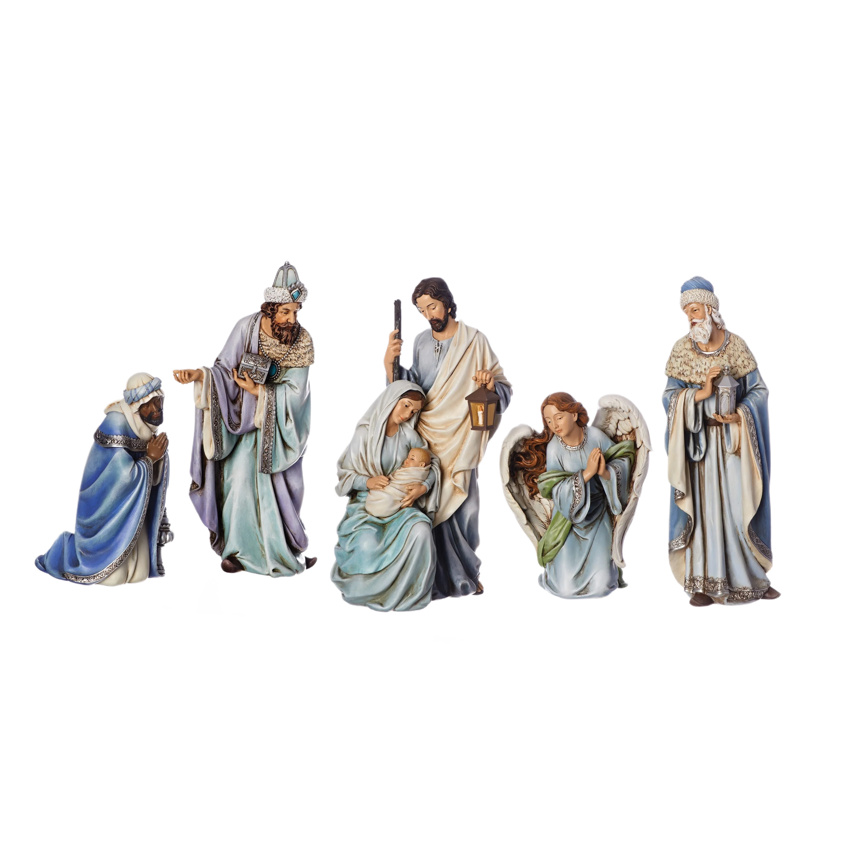 Original Roman 21.5 in. Nativity All Wearing Blue 5 Piece Top-Quality