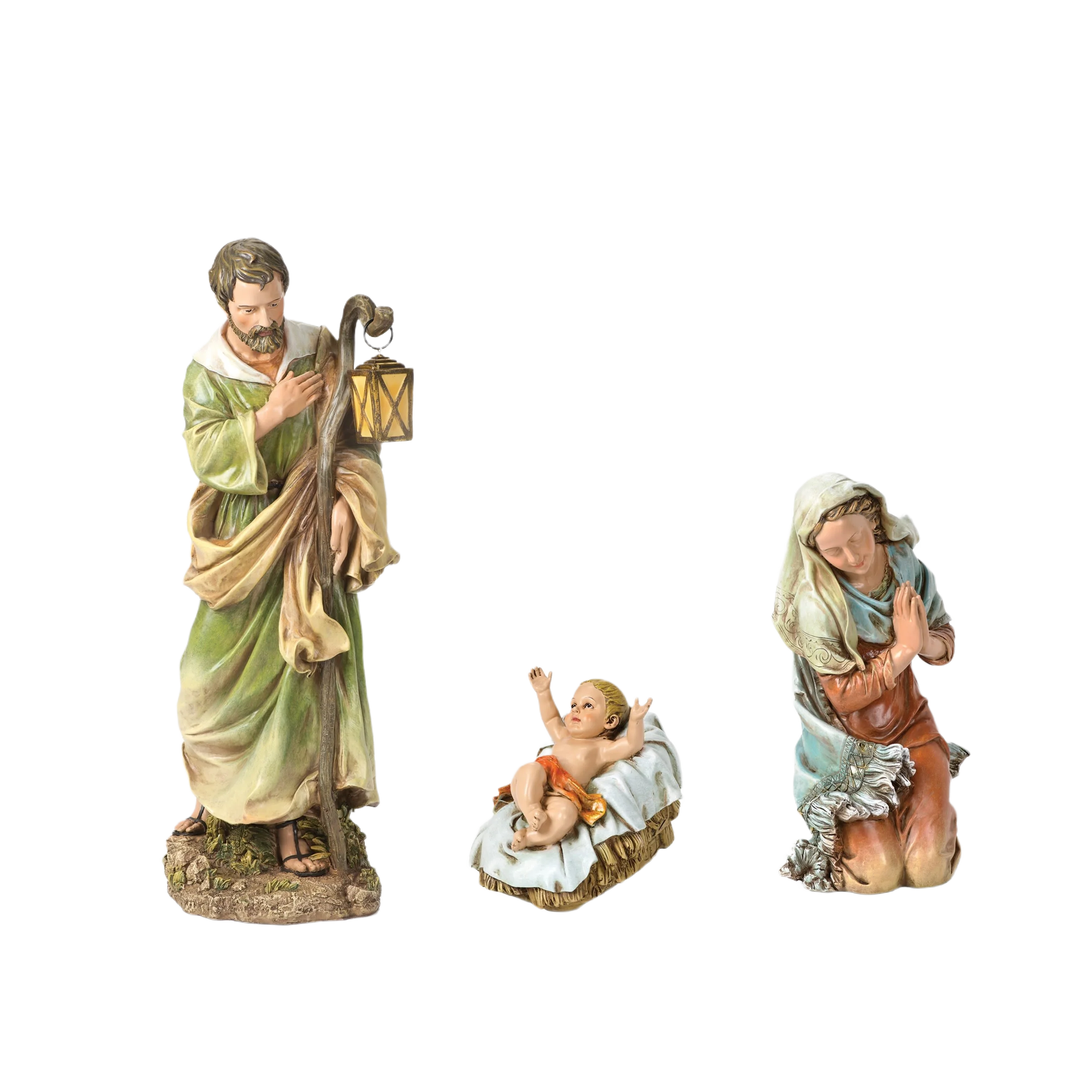 Soft Roman 27 in. Scale Nativity Holy Family 3 Pieces Breathable