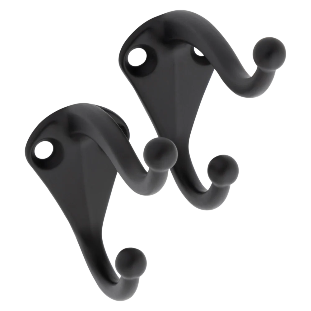 Carefully Designed National Hardware Matte Black Coat Hook 2-Pack Selected