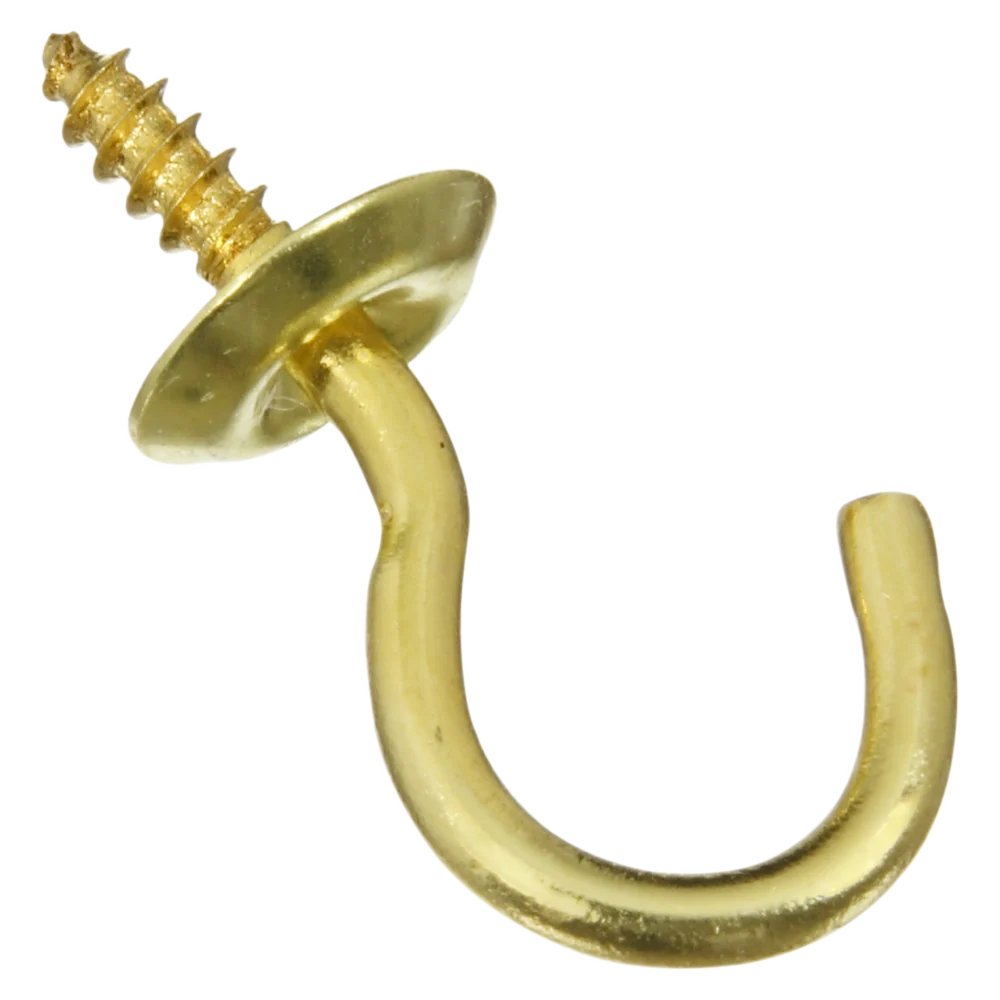 Premium National Hardware 3 4 Solid Brass Series Cup Hook 5 Count Specialty