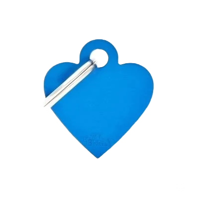 Top-Quality MyFamily Small Blue Heart ID Tag Premium Material