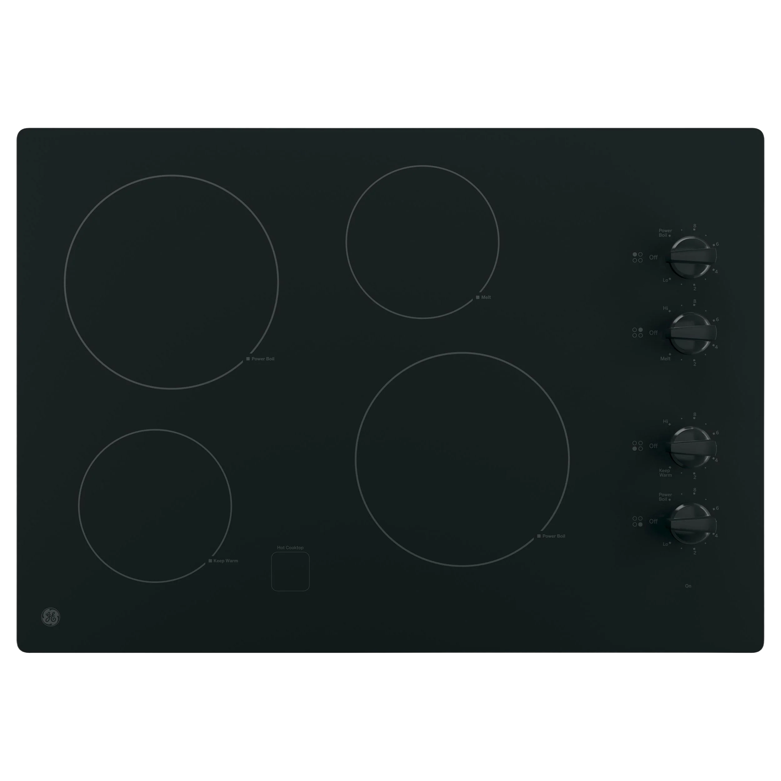 Natural GE® 30 Built-In Knob Control Electric Cooktop Convenient