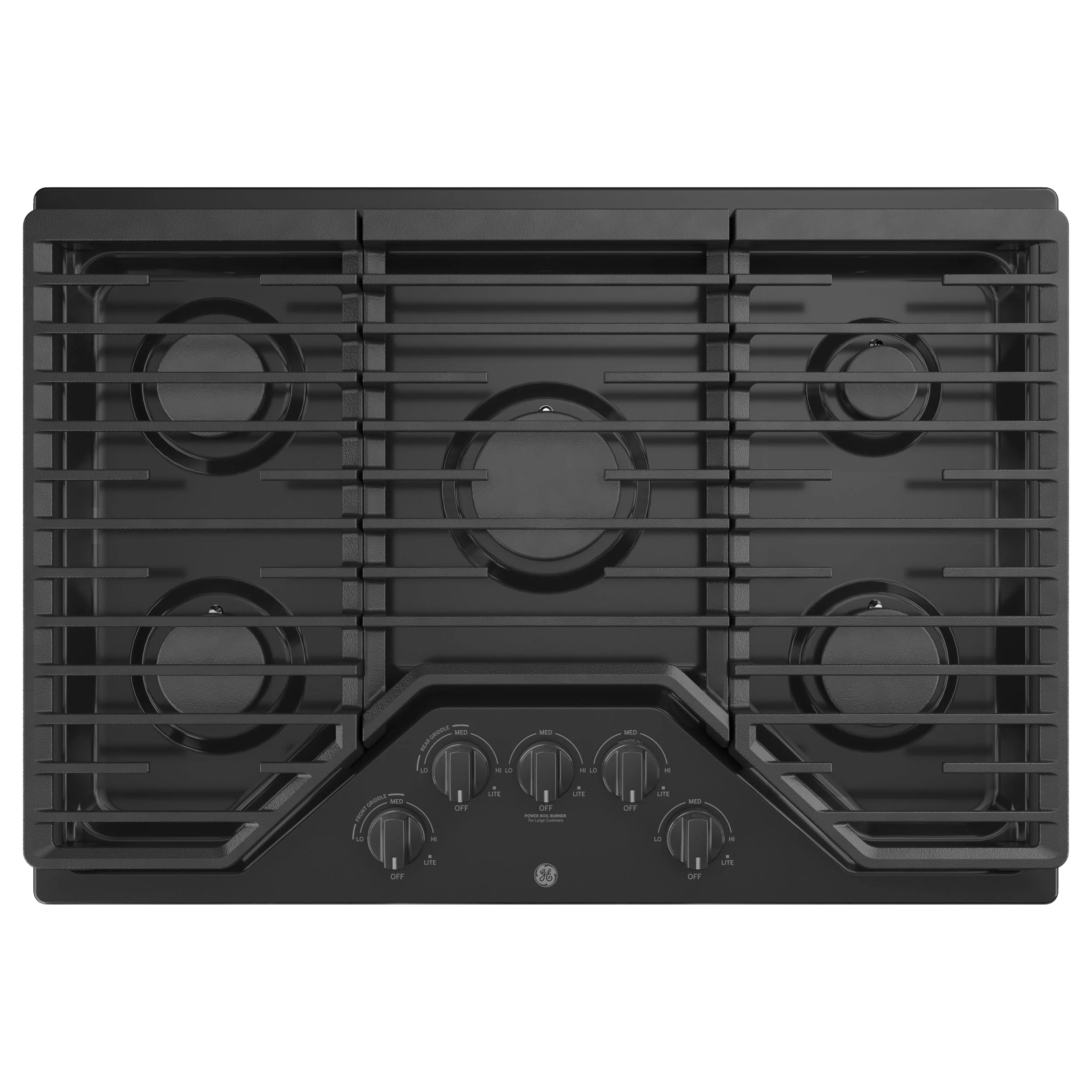Versatile GE® 30 Built-In Gas Cooktop with 5 Burners and Dishwasher Safe Grates Pure