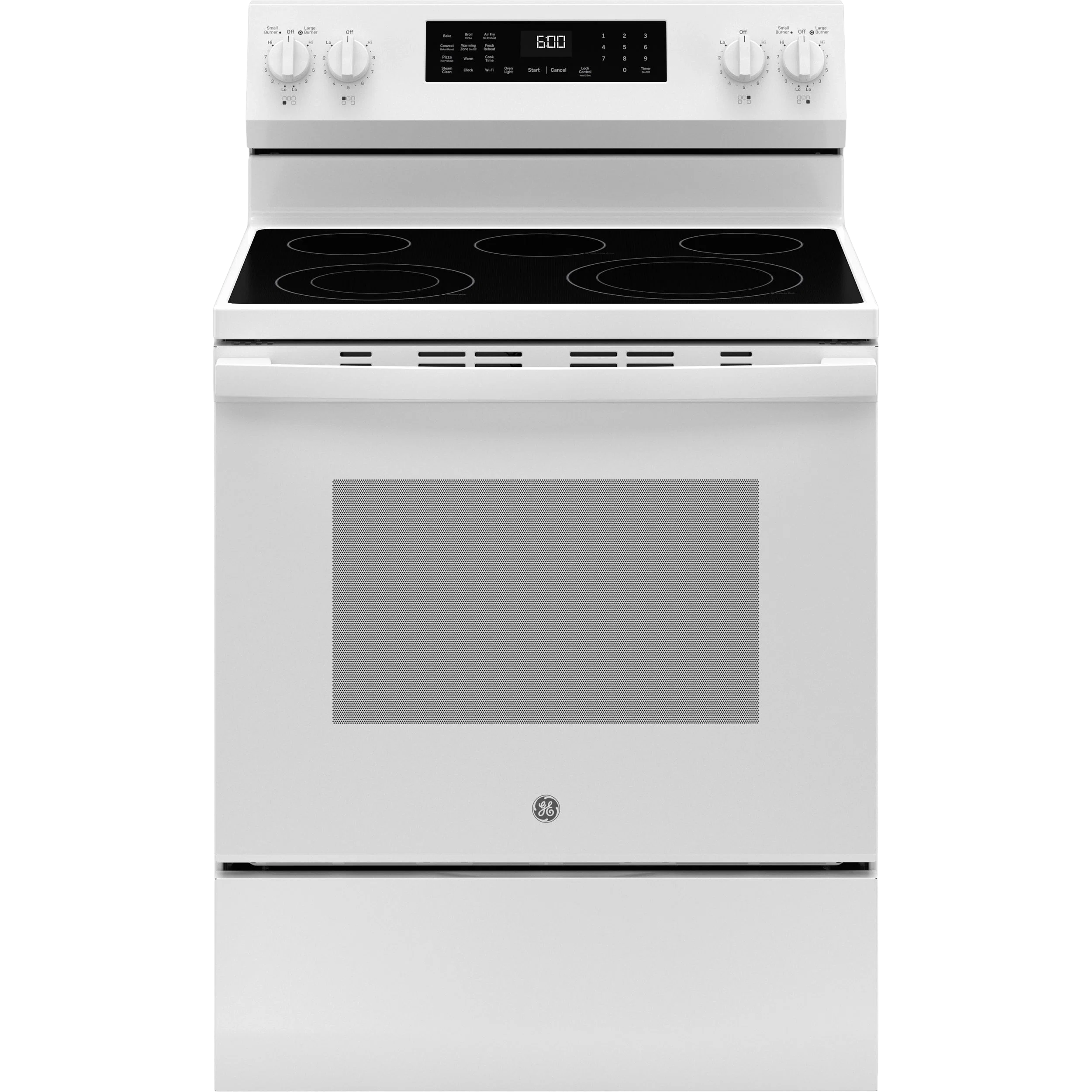 Contemporary GE® ENERGY STAR® 30 -Standing Electric Convection Range with No Preheat Air Fry and EasyWash™ Oven Tray Proven