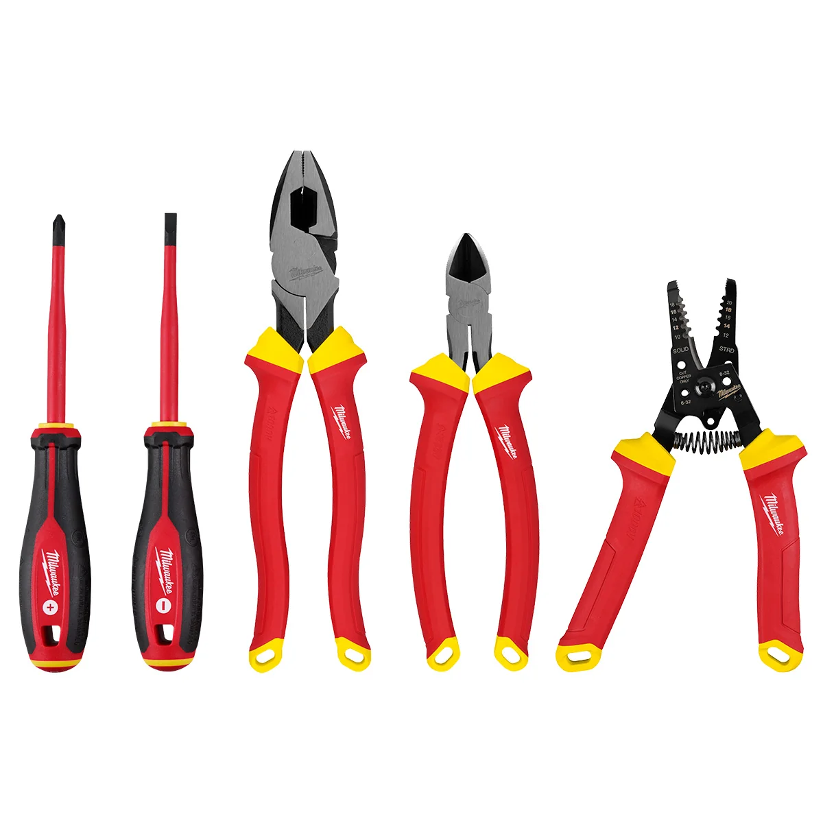 Functional Milwaukee 5 PC 1000V Insulated Hand Tool Set Soft