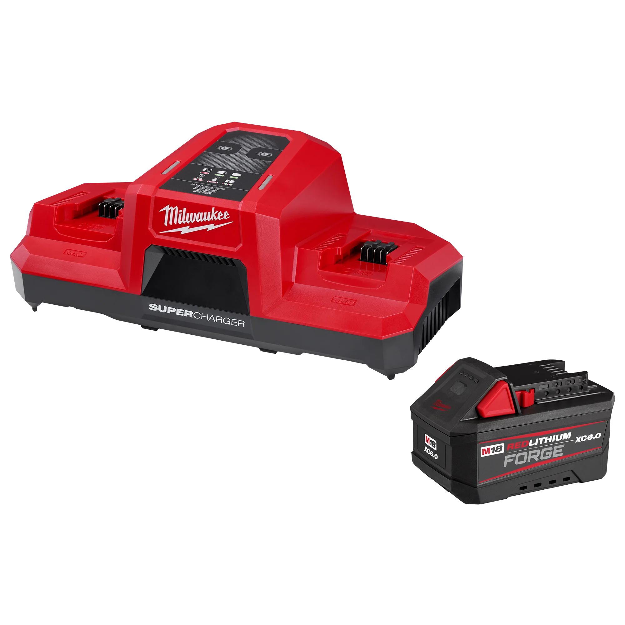 Fashionable Milwaukee M18 18V Lithium-Ion Dual Bay Super Battery Charger with FORGE 6.0Ah Battery Pack Innovative