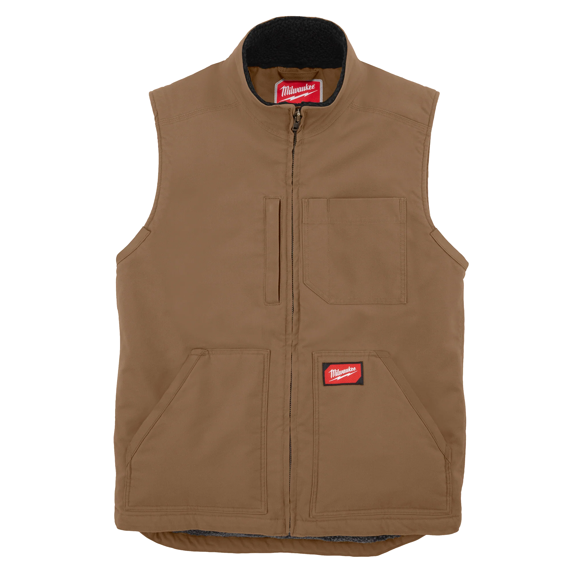 First-Class Milwaukee GRIDIRON™ Sherpa-Lined Vest – Brown M Eco-Friendly