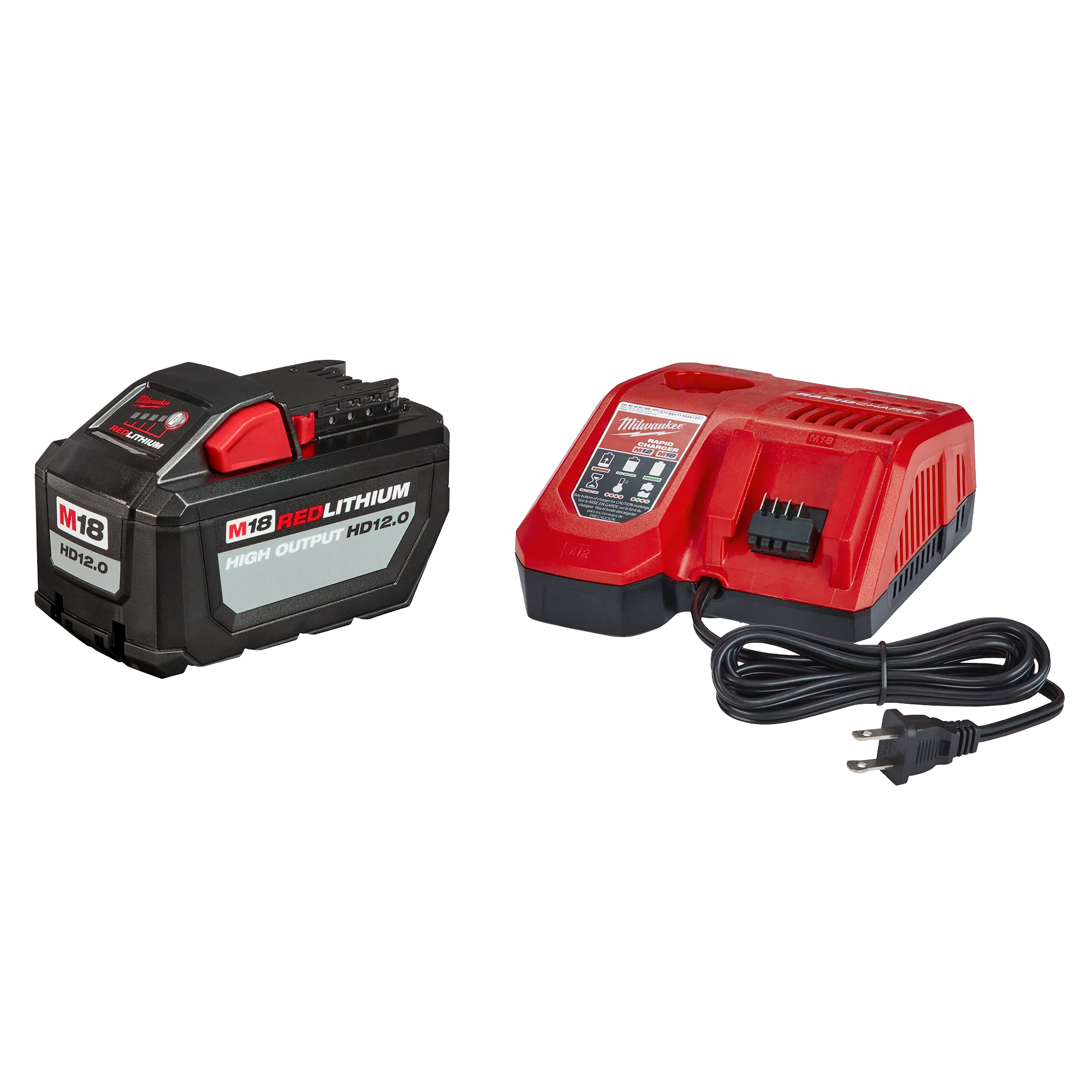 Trusted Milwaukee M18 REDLITHIUM™ HIGH OUTPUT™ HD12.0 Battery Pack w Rapid Charger High-End