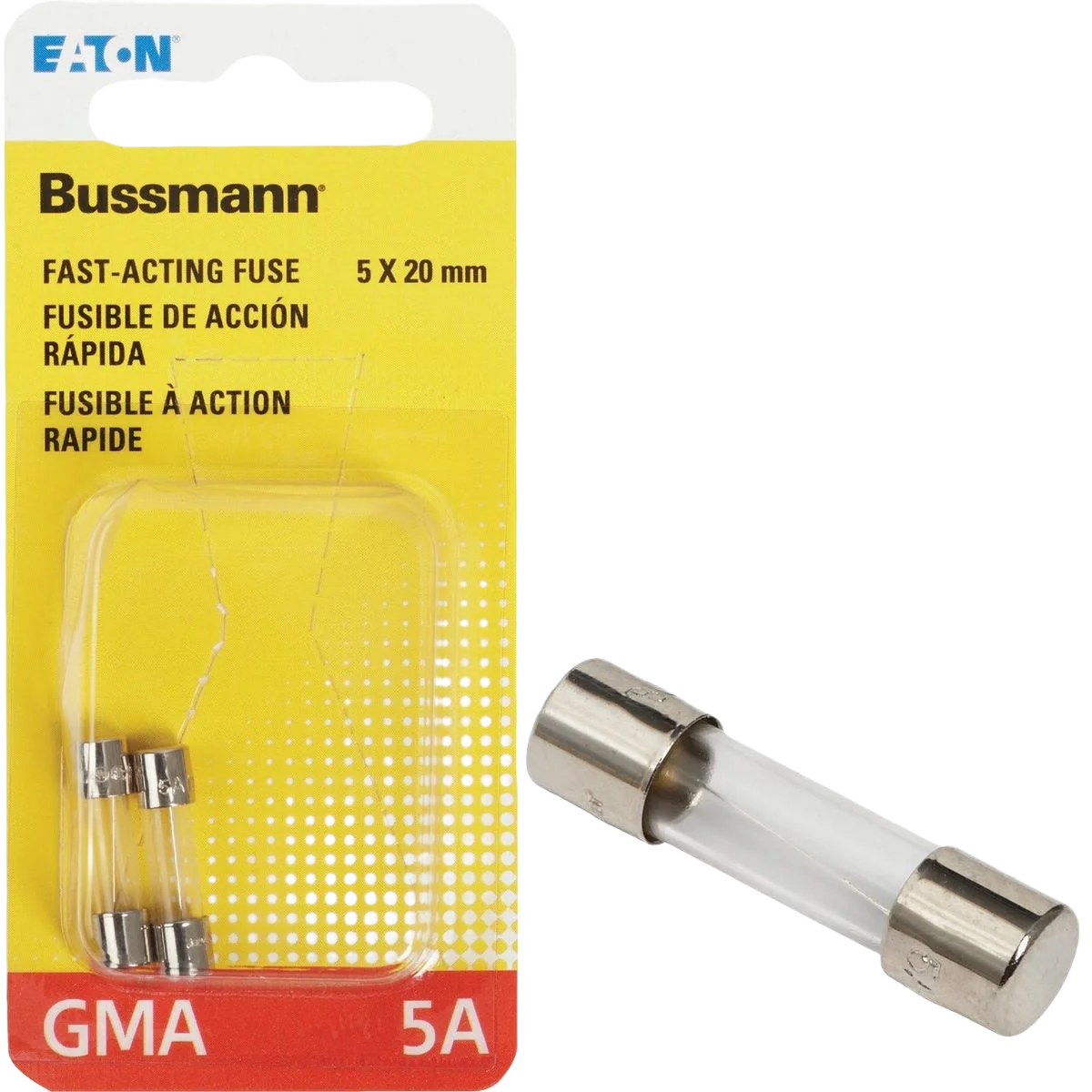 Premium Material Bussmann Fuses GMA Glass Electronic Fuse 2-Pack Solid