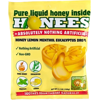Original Honees Honey Lemon Cough Suppressant Drops 20-Pack Genuine