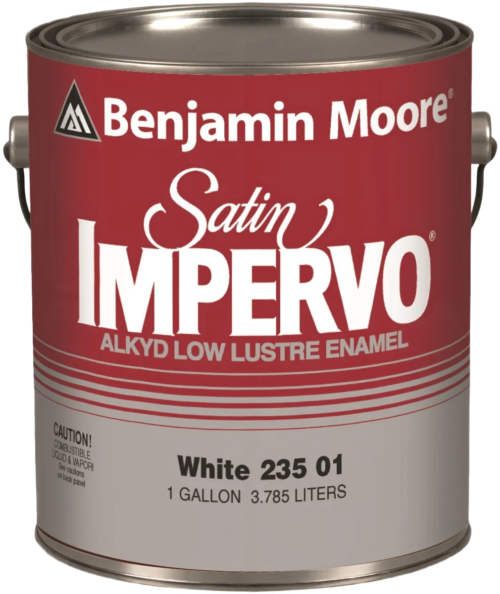 Trendy Benjamin Moore Satin Impervo White Alkyd Low Lustre Enamel Paint Quart Dependable