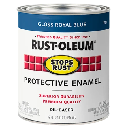 Clean Rust-Oleum Stops Rust Glossy Royal Blue Protective Enamel Brush-On Paint 1 Qt. Reliable