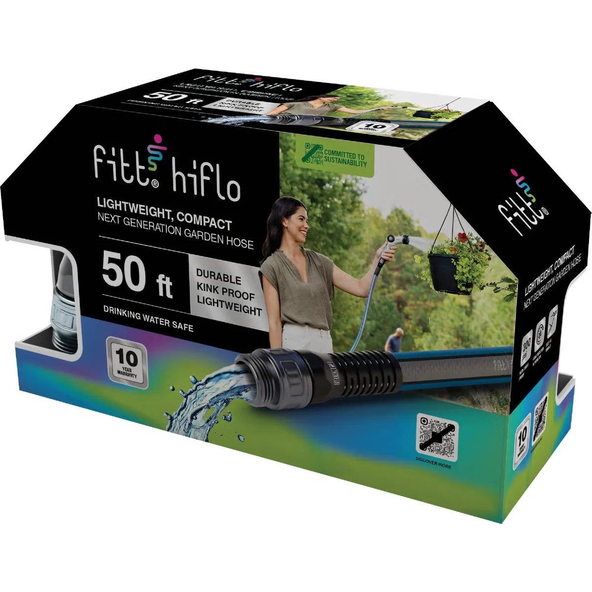 Fashionable FITT HIFLO 1 2 x 50′ Lightweight Compact Garden Hose Recyclable