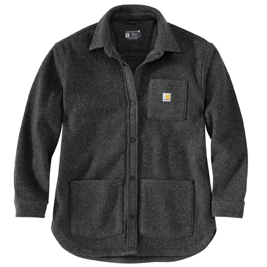 Proven Carhartt Women’s Large Black Heather Fleece Shirt Jacket Environmentally Friendly
